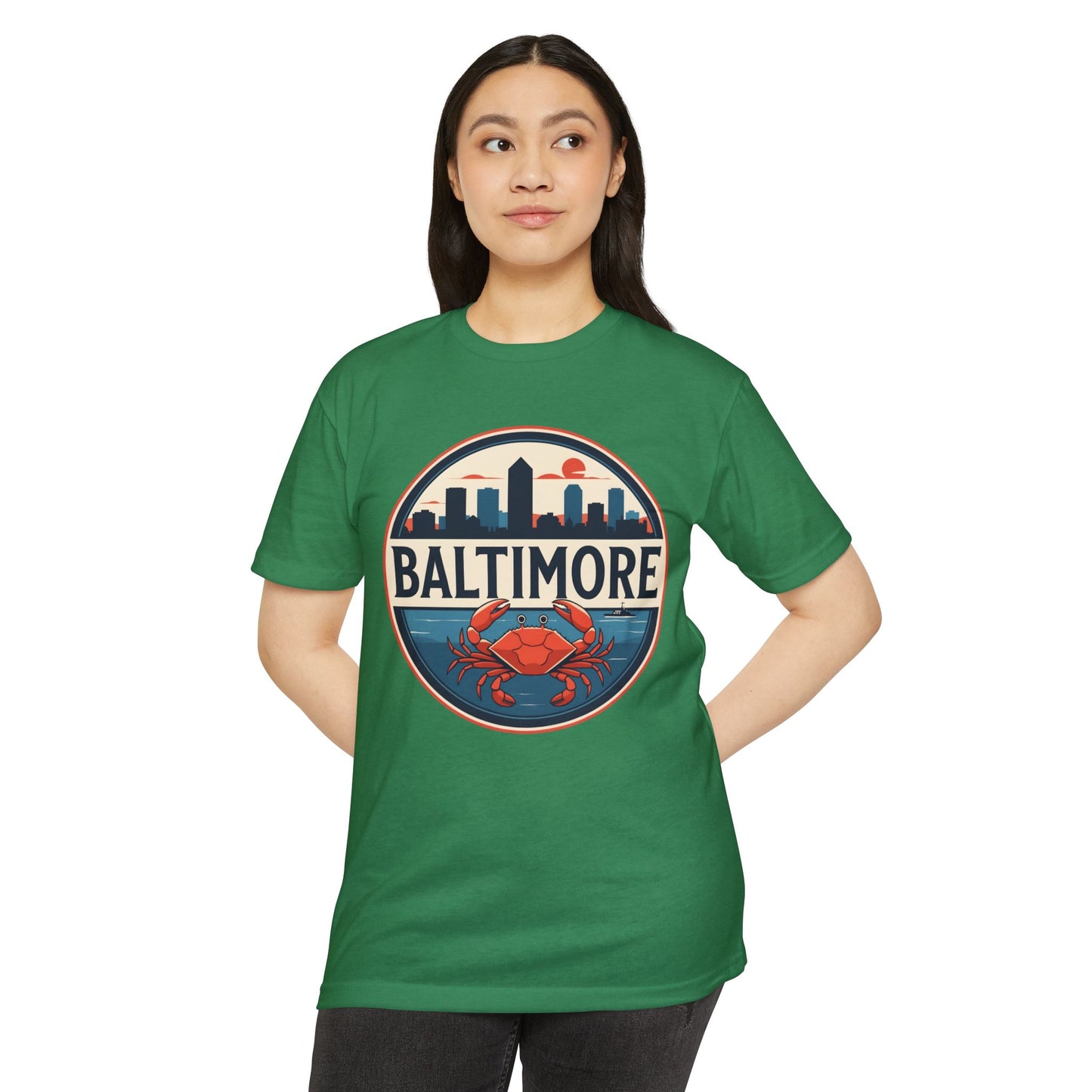 Baltimore Skyline Crab T-Shirt — Retro City Souvenir Tee