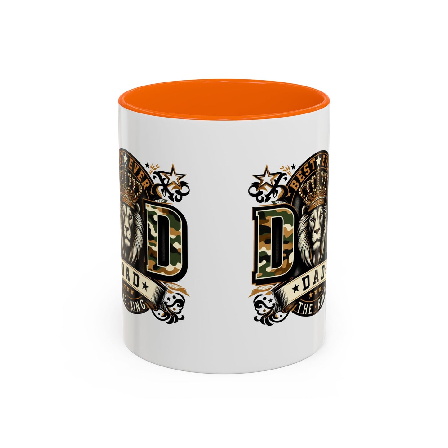 Dad Coffee Mug — "Best Ever Dad" Lion Crest Accent Mug (11/15oz)