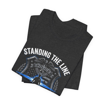 Police Thin Blue Line Badge T-Shirt — Support Law Enforcement Tee