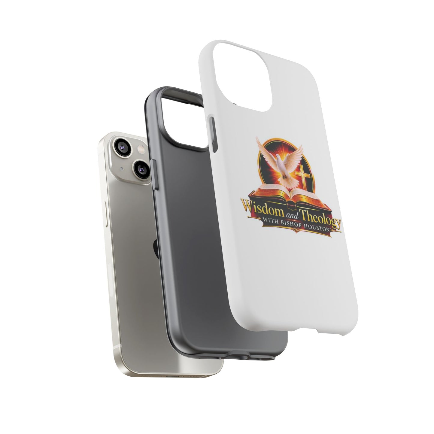 Wisdom and Theology Phone Case — Christian Dove & Cross Protective Tough Case