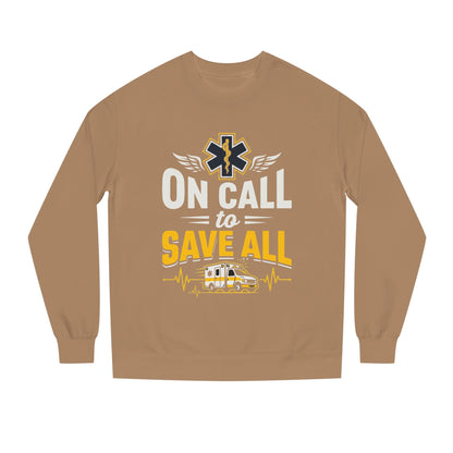 EMS Crewneck Sweatshirt – "On Call to Save All" Paramedic Ambulance Design
