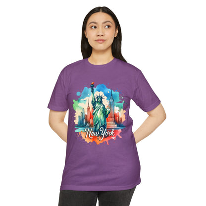 New York Watercolor Statue of Liberty T-Shirt