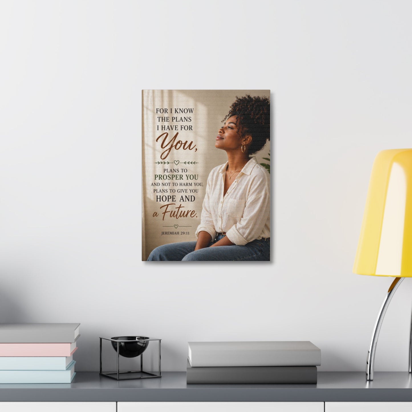 Jeremiah 29:11 Canvas Wall Art — "For I Know the Plans I Have for You" Inspirational Stretched Canvas