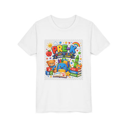 Pre-K Kids T-Shirt — "Ready to Learn, Grow & Shine" Preschool Back-to-School Tee