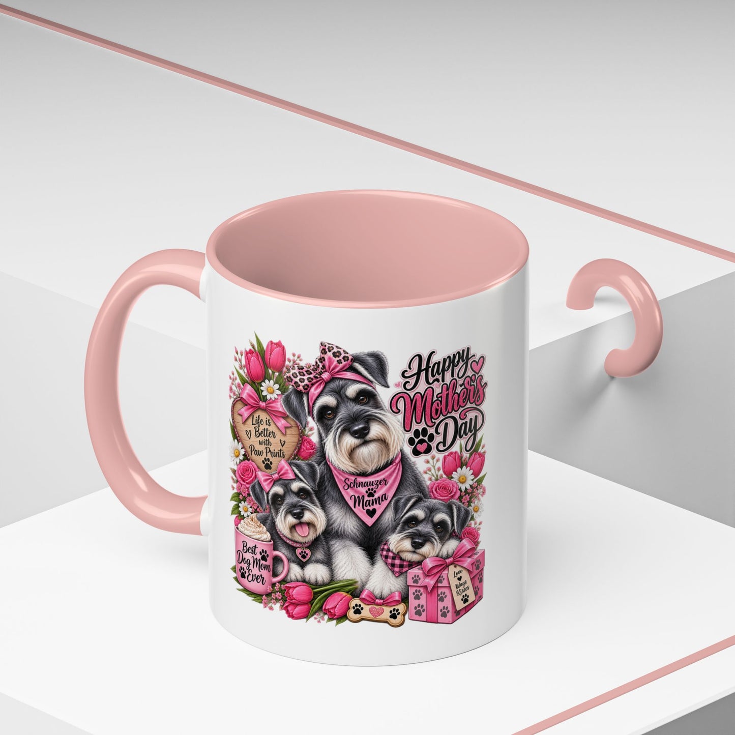 Mother's Day Schnauzer Coffee Mug — Happy Mother’s Day Dog Mom Accent Mug