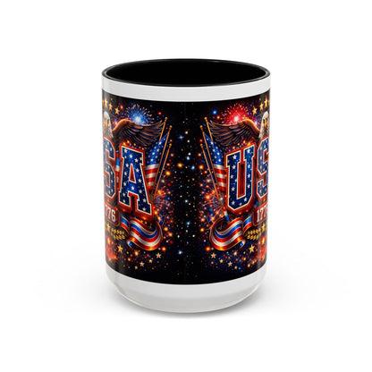 USA Eagle Coffee Mug – Patriotic 1776 Accent Mug (11/15oz)