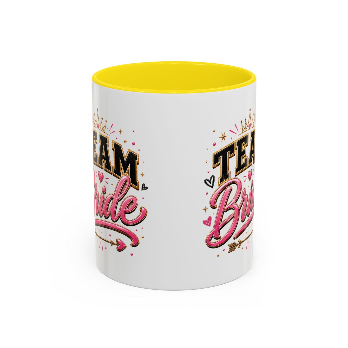 Team Bride Accent Coffee Mug — Pink & Gold Bachelorette Bridal Shower Gift (11/15 oz)