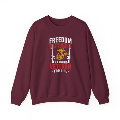 "Freedom Defender U.S. Marines Veteran For Life" Sweatshirt