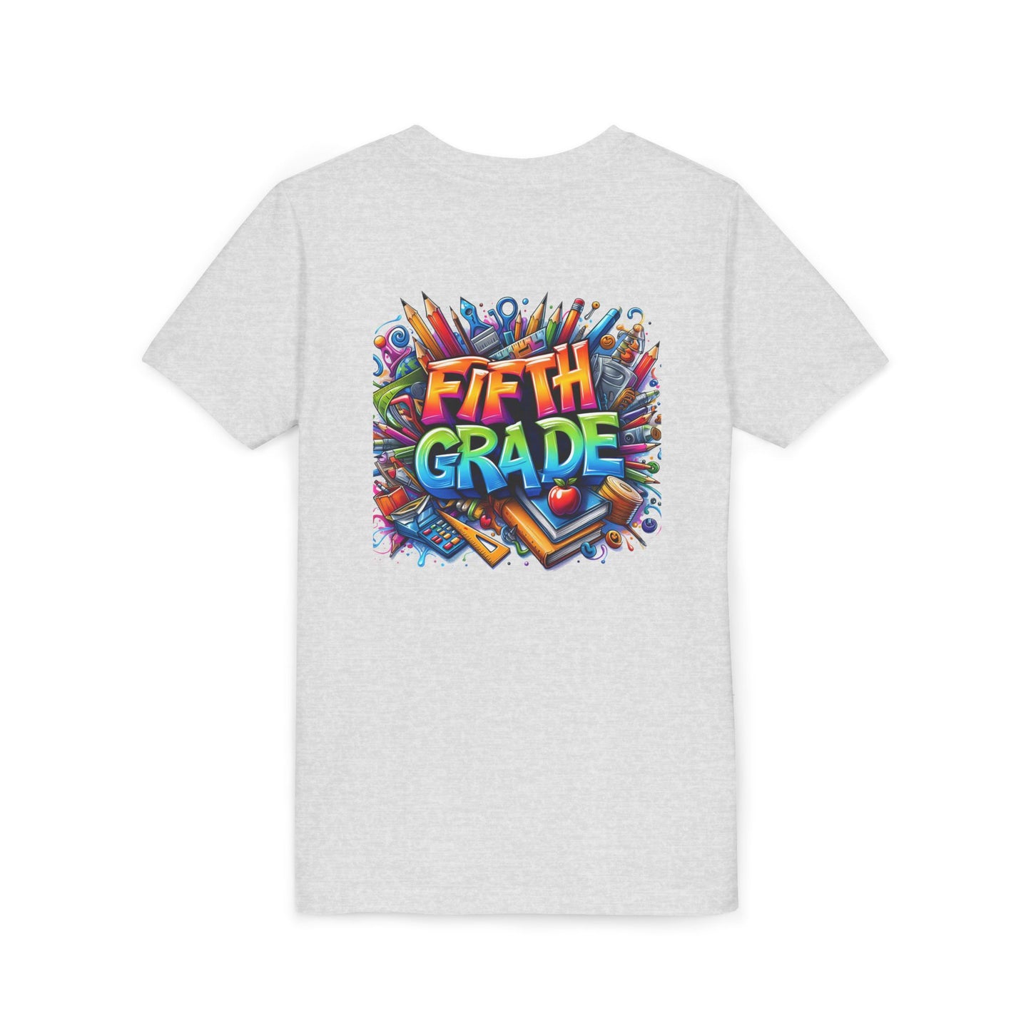 Fifth Grade Kid's Tee - Colorful School Supplies Back to School T-Shirt