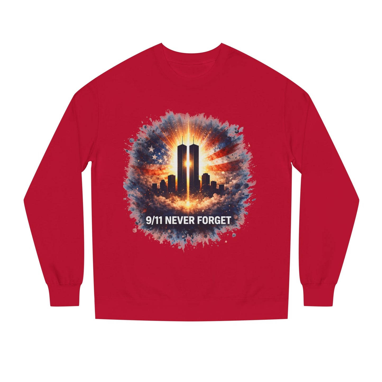 9/11 Never Forget Sweatshirt — World Trade Center Tribute Crewneck