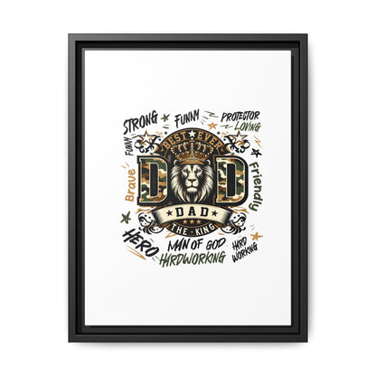 Framed Matte Canvas 'Best Ever DAD' Wall Art – Lion King Design, Father’s Day Gift