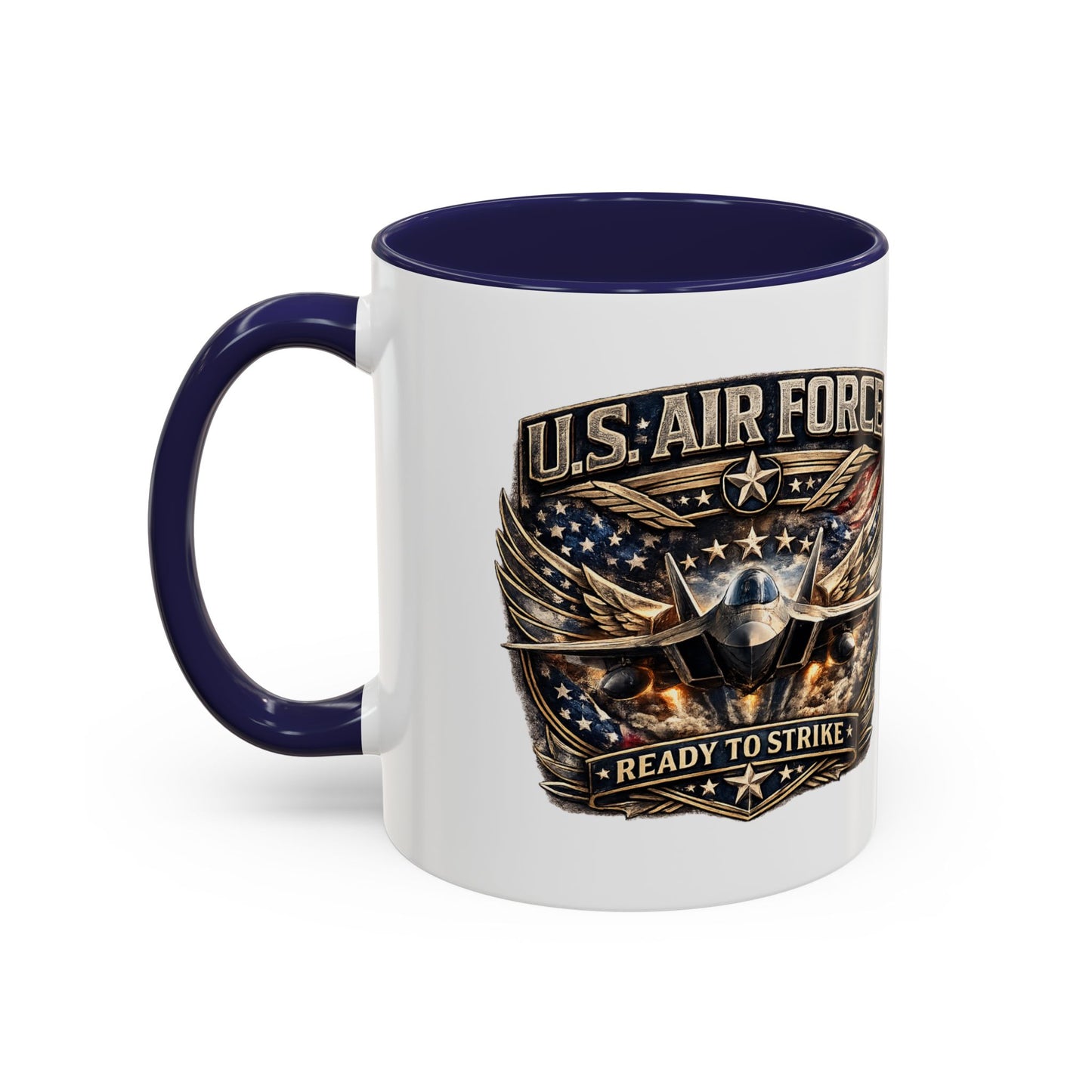U.S. Air Force Accent Coffee Mug — "Ready to Strike" Military Aviation Gift