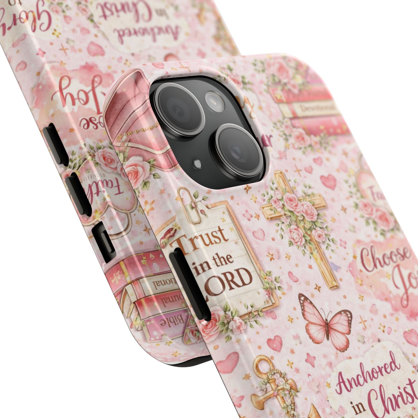 Anchored In Christ Phone Case | Christian floral iPhone Case
