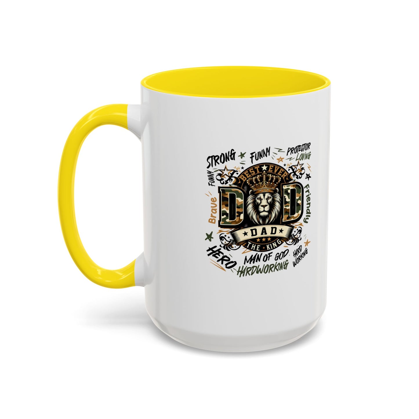 Dad King Lion Coffee Mug — 'Dad: The King' Accent 11/15oz Gift