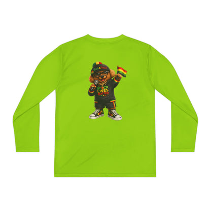 Youth Long Sleeve Tee — Black Lives Matter Kid Graphic with Rasta Flag