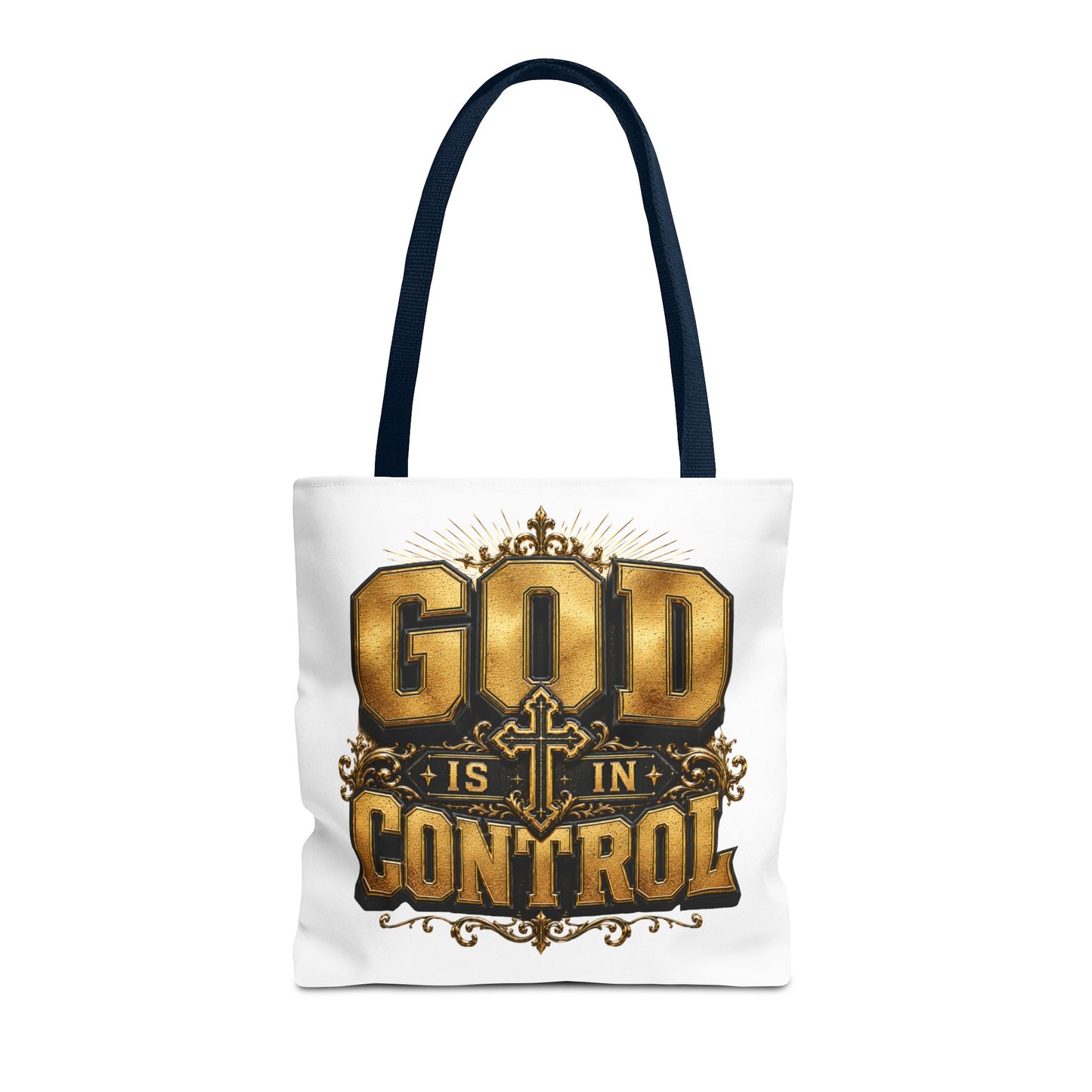 God Is in Control Tote Bag — Faith-Inspired Christian Tote for Church, Gifts & Everyday Use