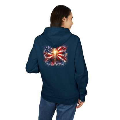 American Flag Explosion Hoodie — Patriotic Firework Pullover