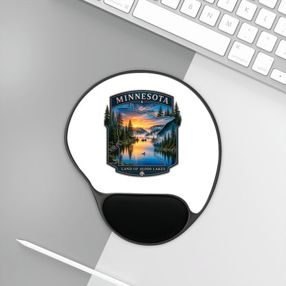 Minnesota Scenic Mouse Pad with Wrist Rest — Land of 10,000 Lakes Design