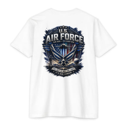 U.S. Air Force Graphic T-Shirt — Military Emblem Tee ("The Sky Is Not The Limit")