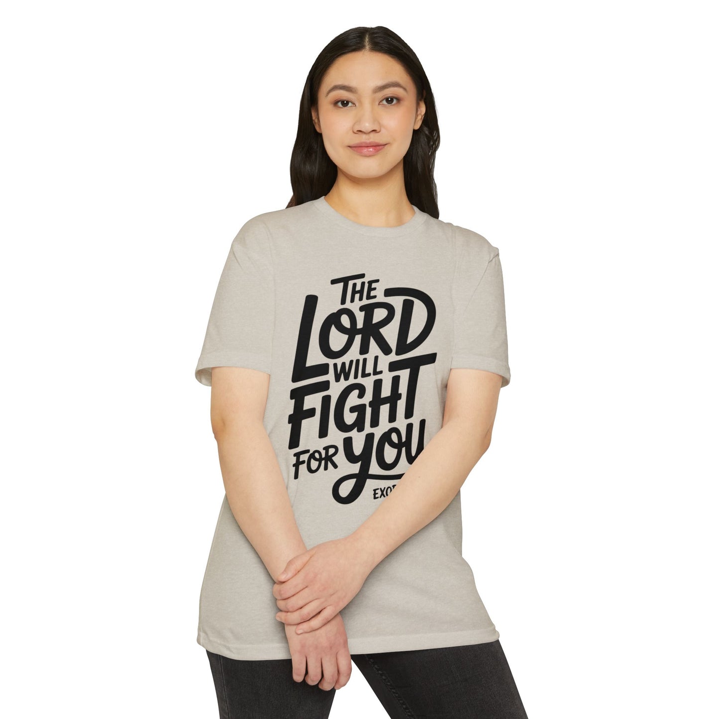The Lord Will Fight For You T-Shirt — Inspirational Christian Scripture Tee (Exodus 14:14)
