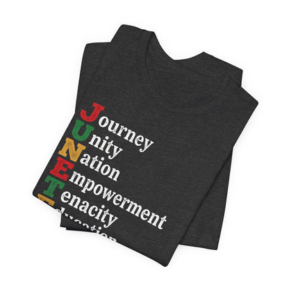 Juneteenth Acrostic T-Shirt — Juneteenth Journey Unity Nation Empowerment Tee