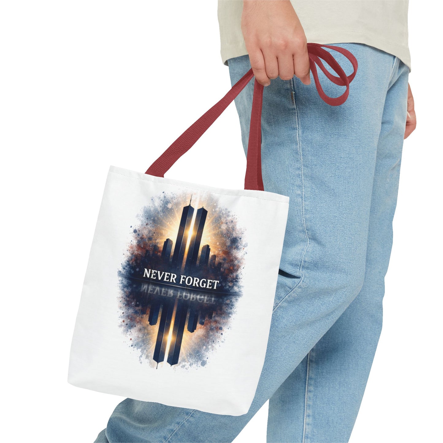 Never Forget Memorial Tote Bag — 9/11 Tribute Skyline All-Over Print