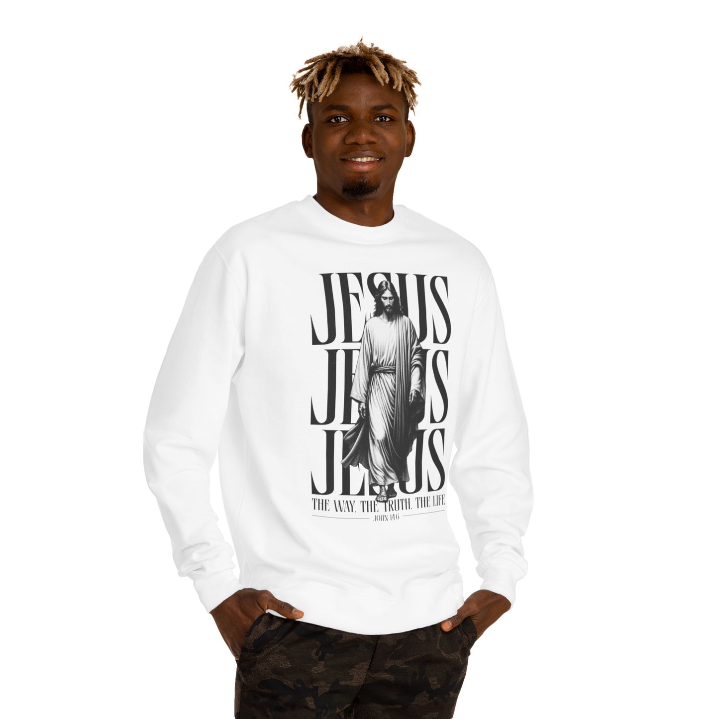 Jesus Graphic Sweatshirt — 'The Way The Truth The Life' Christian Crewneck
