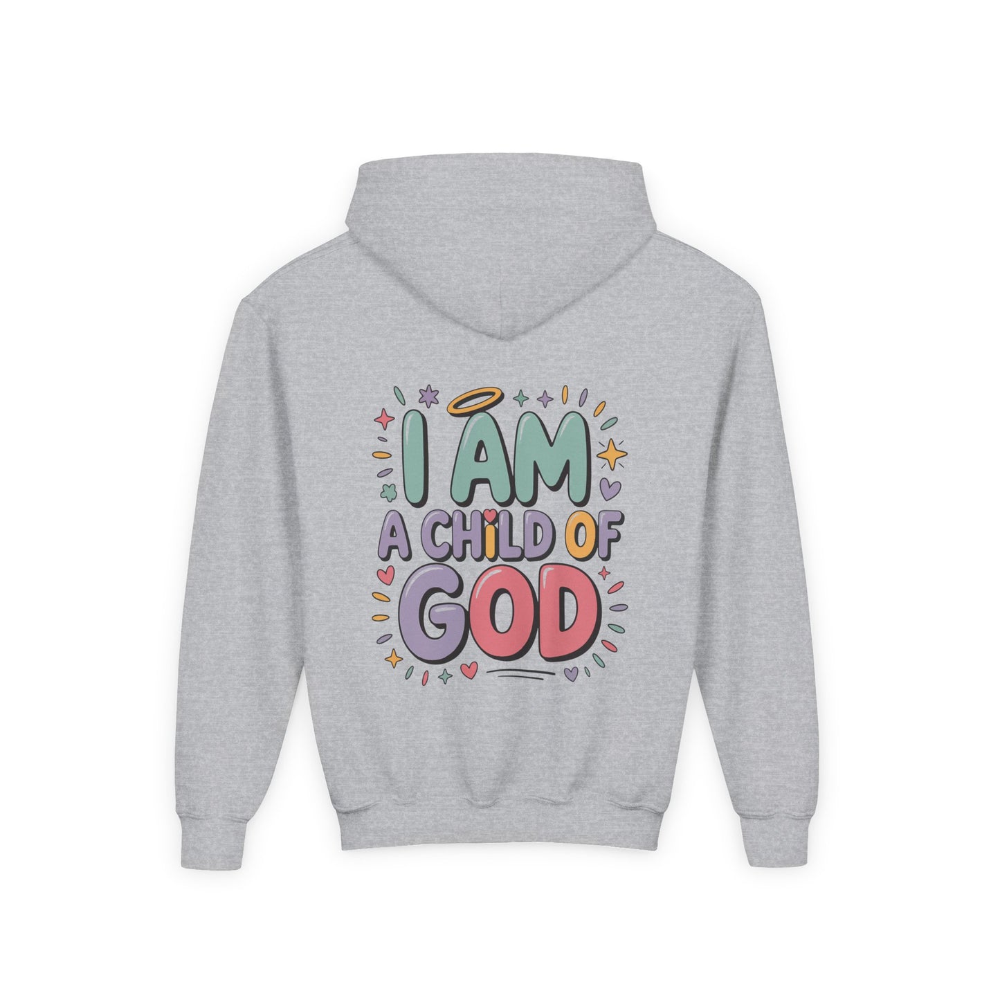 Youth Hoodie — "I Am a Child of God" Inspirational Kids Hooded Sweatshirt