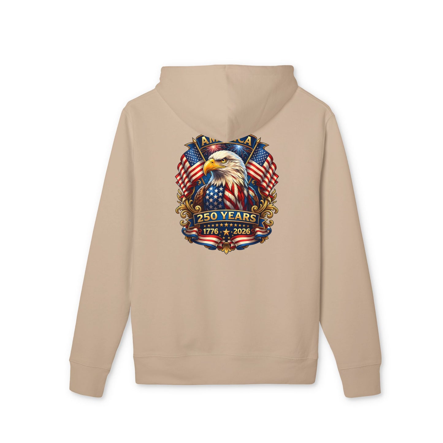 250 Years Patriotic Eagle Hoodie – American Flag 1776–2026 Anniversary