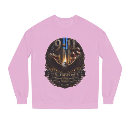 9/11 Memorial Sweatshirt — We Will Never Forget Tribute Crewneck