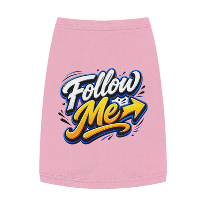 Pet Tank Top - "Follow Me" Graphic Dog Shirt, Reflective Arrow Design for Walks & Training