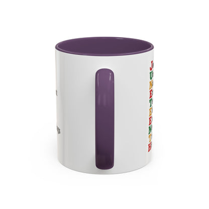 Juneteenth Acronym Accent Coffee Mug – Journey Unity Nation Empowerment (11/15oz)