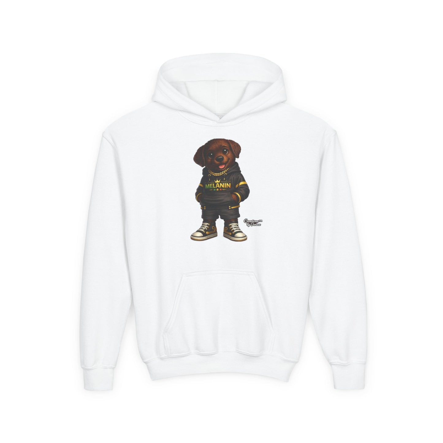 Youth Melanin Pup Hoodie – Cute Rottweiler Cartoon Sweatshirt