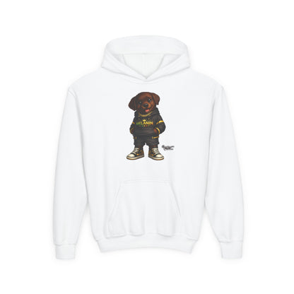 Youth Melanin Pup Hoodie – Cute Rottweiler Cartoon Sweatshirt