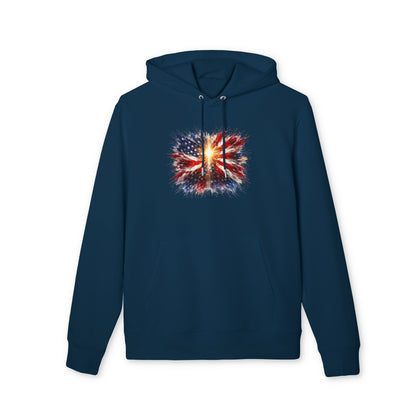American Flag Explosion Hoodie — Patriotic Firework Pullover