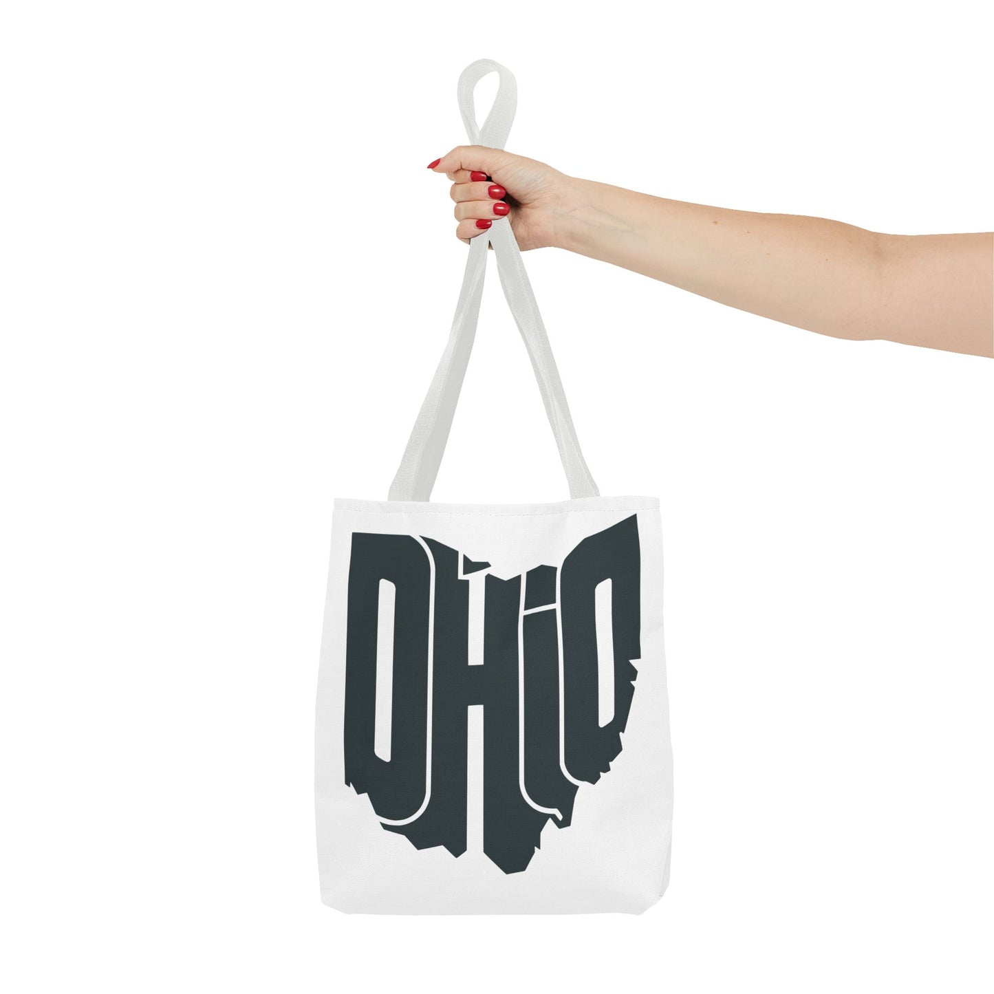 Ohio State Outline Tote Bag — Retro Ohio Text Graphic Tote