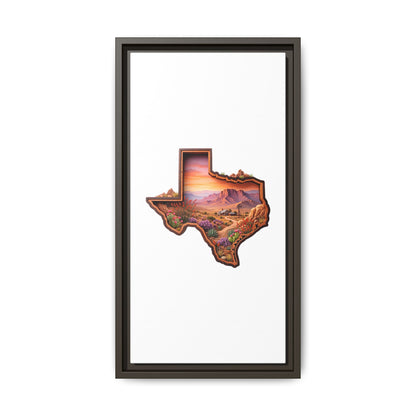 Framed Texas Landscape Matte Canvas — Desert Sunset State Art Print