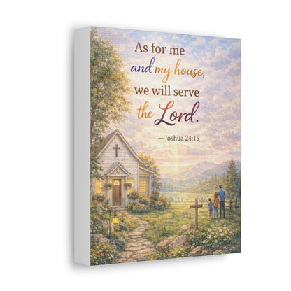 Canvas Wall Art - "As for me and my house we will serve the Lord" (Joshua 24:15) Inspirational Christian Home Decor