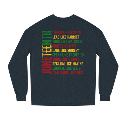 Juneteenth Icons Sweatshirt — "Lead Like Harriet, Fight Like Malcolm" Heritage Crewneck