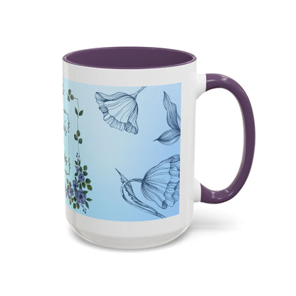 Mother's Heart Floral Accent Coffee Mug — "A Mother's Heart Never Fades"
