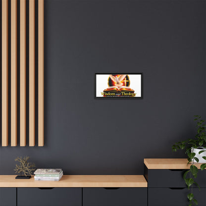 Framed Canvas Print — "Wisdom and Theology" Dove & Bible Wall Art