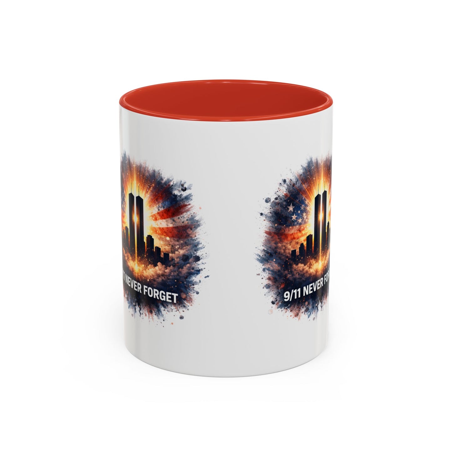 9/11 Never Forget Coffee Mug - Memorial Tribute Accent Mug (11/15oz)