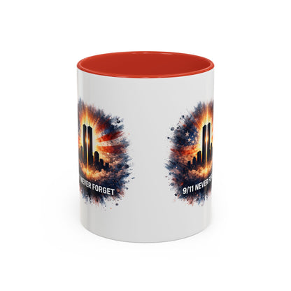9/11 Never Forget Coffee Mug - Memorial Tribute Accent Mug (11/15oz)
