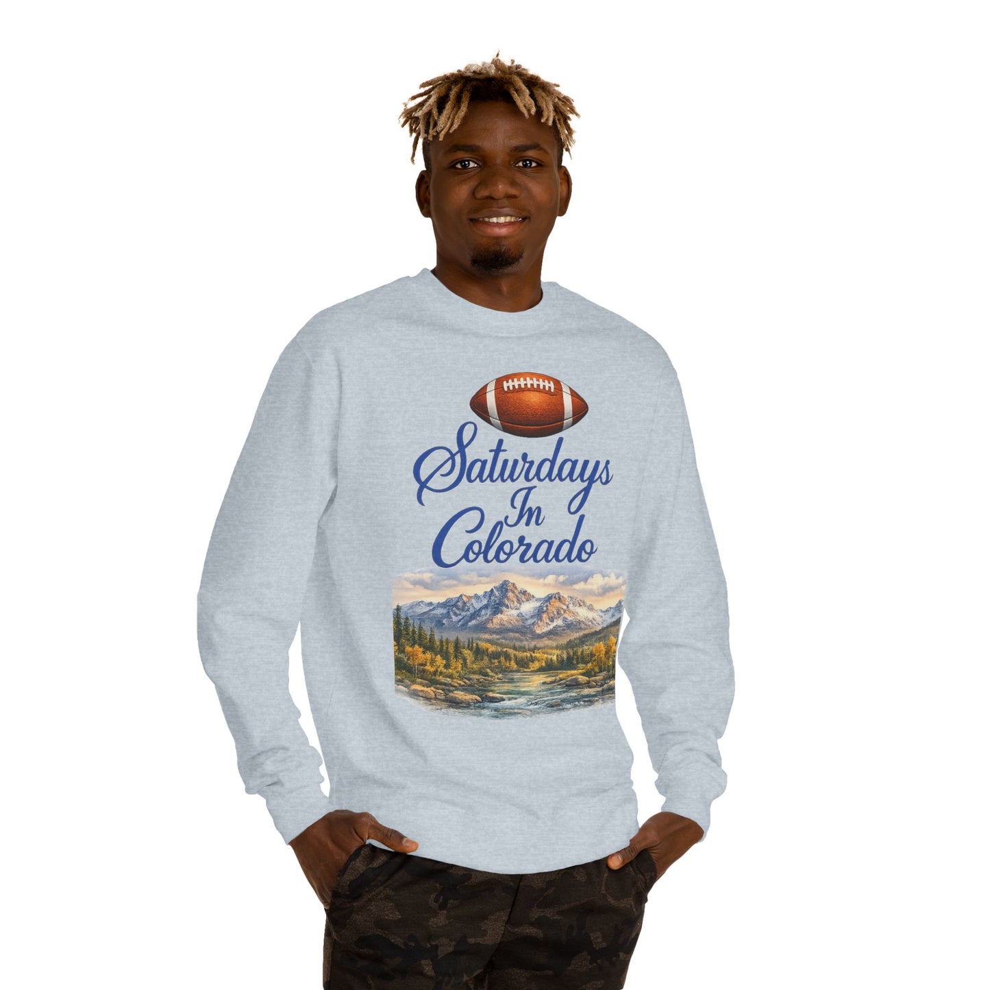 Saturdays in Colorado Sweatshirt — Mountain Football Scenic Crewneck