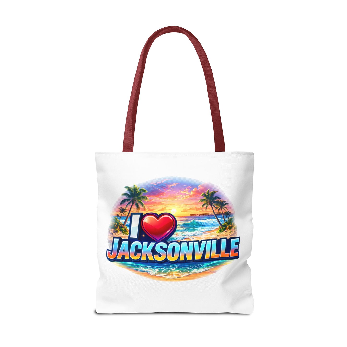 Jacksonville Beach Tote Bag – I  Jacksonville Sunset Graphic
