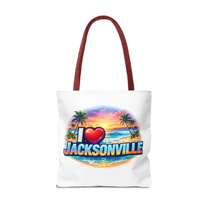 Jacksonville Beach Tote Bag – I  Jacksonville Sunset Graphic