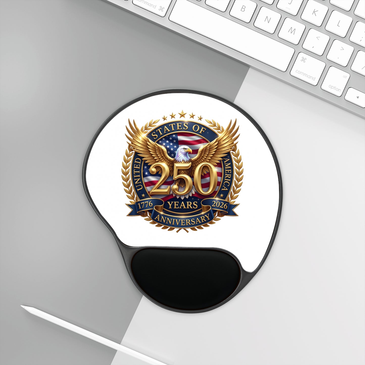 250th Anniversary Eagle Mouse Pad with Wrist Rest — USA 1776–2026 Commemorative