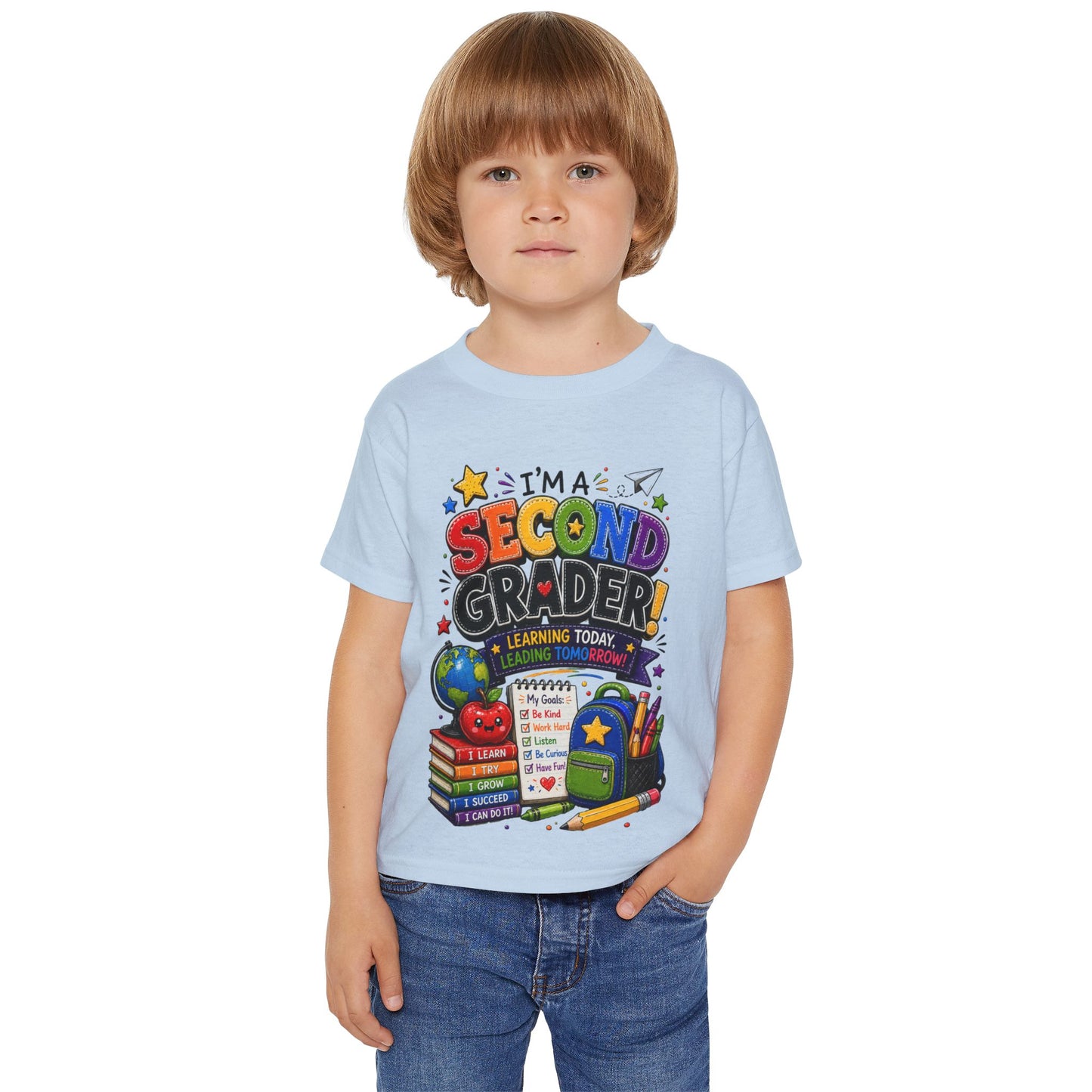 Second Grader Toddler T‑Shirt - "I'm a Second Grader" Back-to-School Cute Kids Tee