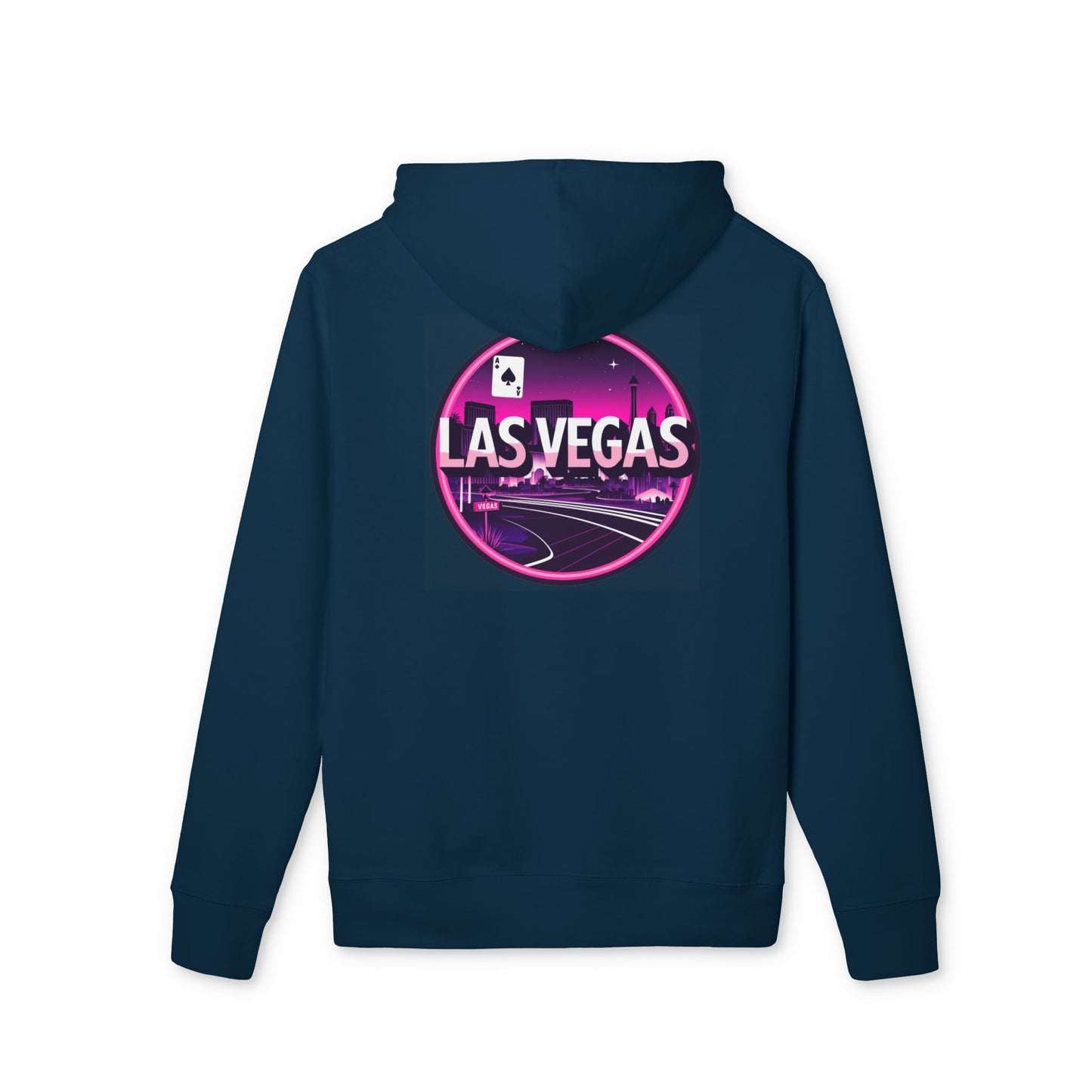 Las Vegas Neon Circle Hoodie — Retro Casino Skyline Pullover