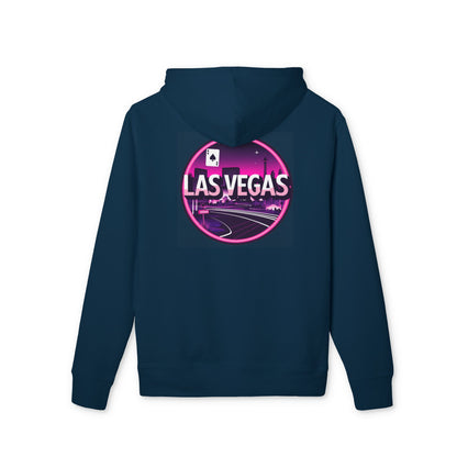 Las Vegas Neon Circle Hoodie — Retro Casino Skyline Pullover